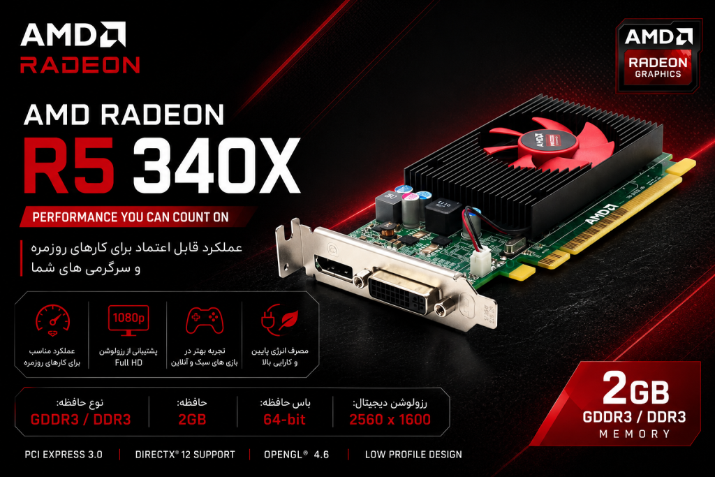 کارت گرافیک AMD Radeon R5 340X 2GB – فروشگاه مینی استوک | MiniStock